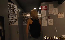 Slut blows gloryhole bbc