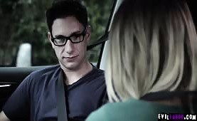 Teen student fucked during driving lesson session