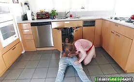 Petite teen realizes who she riding her boyfriends bro