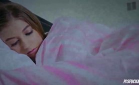 Dad fucks daughter with mom on bed 2