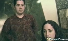 Busty babe in retro porno gets eaten out