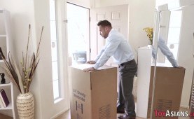 Teen asian little doll gets facial