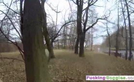 Petite teen gets her ass fucked in POV