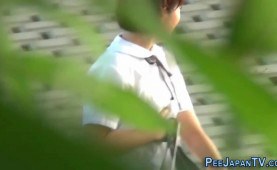 Bizarre asian teenagers pissing