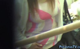 Fetish asian ho pees beside car