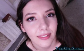 Teenager gobbles and jerks big dick in pov