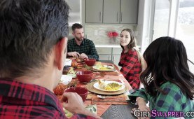 Stepdaughter teen guzzles cum after fucking