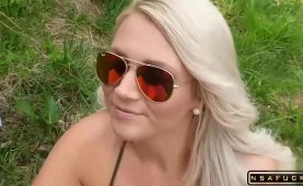 German MILF caught a Guy Watch and Help with Public Sex