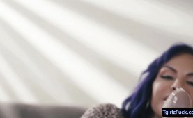 Ts Foxxy fucks her stepsis boyfriend