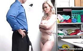 Big tits blonde milf bouncing her pussy