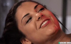 Tattooed busty brunette gets anal sex