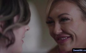 Gorgeous babes Lily Larimar and Freya Parker lesbian sex