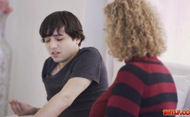 MILF Sara rides and bounces on Oliver's massvive  cock