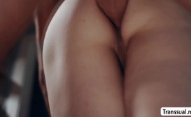 Slutty shemale let stepbro bareback her ass to keep silent