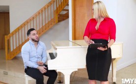Piano teacher prodigy Mellanie sucks and bangs new student