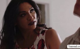 Stepson gets his ass licked and barebacked by TS stepmommy