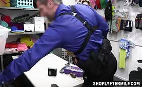 Officer pounding the hot milf shoplifter