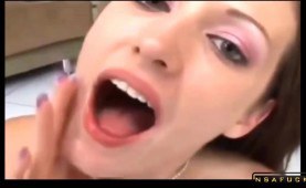Up Close and Personal Cumshot in Her Mouth