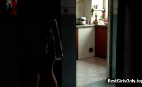 Japanese Milf Fucked From Behind At Kitchen Cam