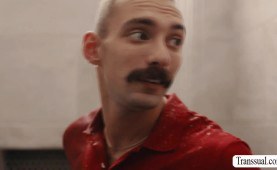 Pervert stepdad rips off TS stepteen jeans and barebacks her