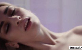 Gorgeous TS Gracie Jane lick and bang Delilah Days wet pussy