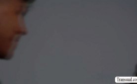 Shemale stepmom lets her perv stepson bareback her wet ass