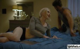 Hot ts Izzy Wilde rides bigcock in hardcore anal barebacked