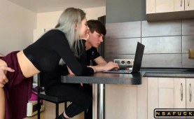 Fucking a cuckold girl to cum on her horny face Eva Elfie p2