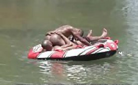 Ebony gay boys having sex in the water