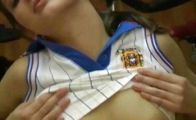 Teen toying at the gym