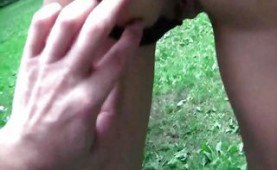 Horny chick fucked pov style in the park