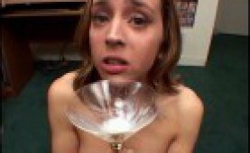 Kinky jizz collection in a gangbang