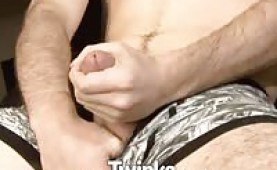 Twink jerking himself in front of the camera